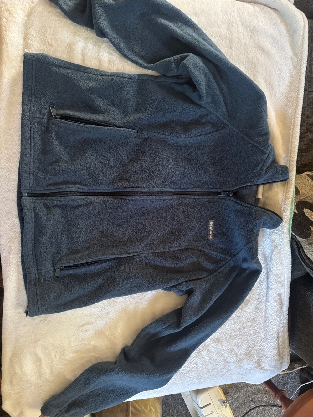 Columbia Navy Full-Zip Fleece Hoodie